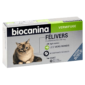 Félivers - Vermifuge - Chat - 4 comprimés - BIOCANINA